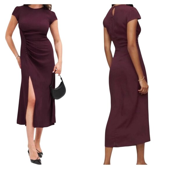 Reformation Frasier Dress – Prune | Size 22 | NWT - Picture 1 of 6